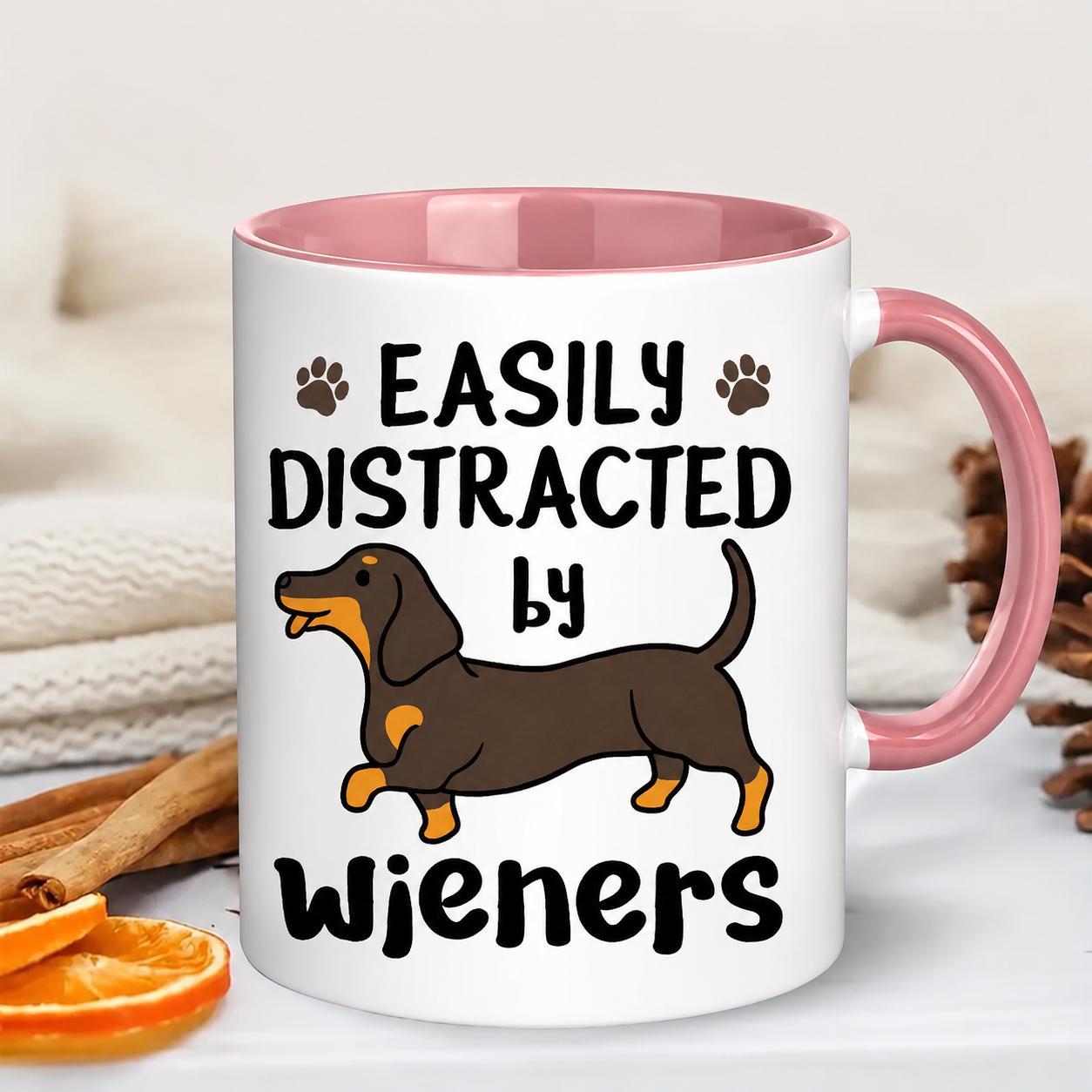 TEMU Easily By Ceramic Mug Suitable For Dog Lovers & Dachshund Owners, Dishwasher Safe Coffee Cup With Dachshund Design, Tea/coffee Holder For,