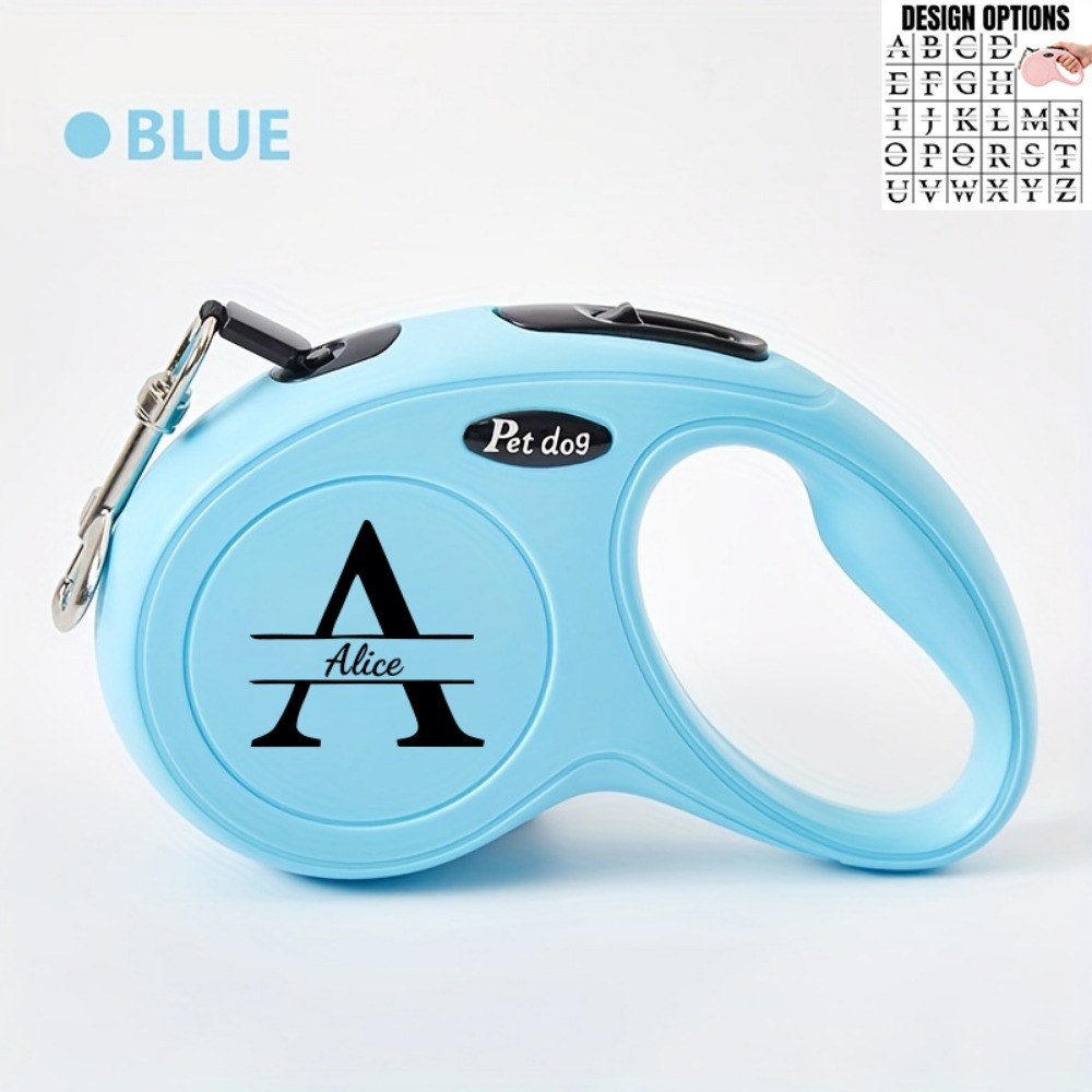 Retractable Dog Leash with Custom Letter Design