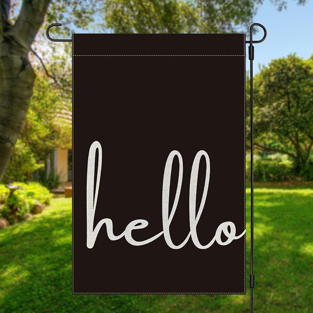 

Hello Garden Double-sided Yard Flag - Polyester, Home And Outdoor Decor, No Flagpole Needed, 12x18in