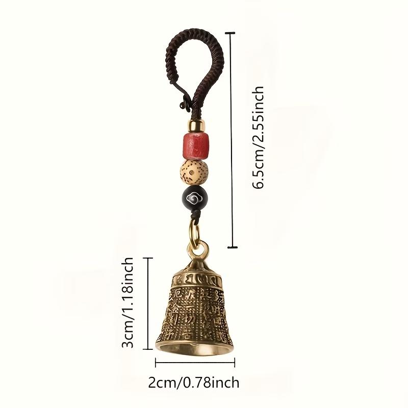 TEMU Portachiavi a campana in stile tibetano retr簷, abbinato a intrecciata e campane - Perline rosse e nere con cappuccio per la campana, ciondolo di
