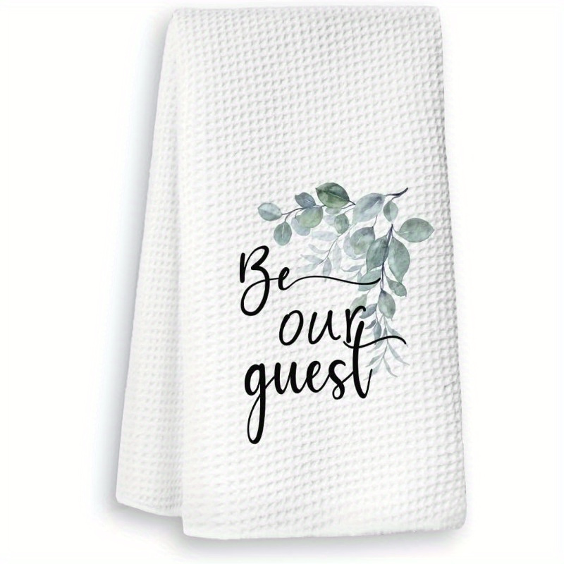 

1pc Soft Polyester Hand Towel, 18x26 Inch, Machine Washable, Theme, "" Housewarming Message, Woven Oblong Tea Towel For Bathroom And Decor