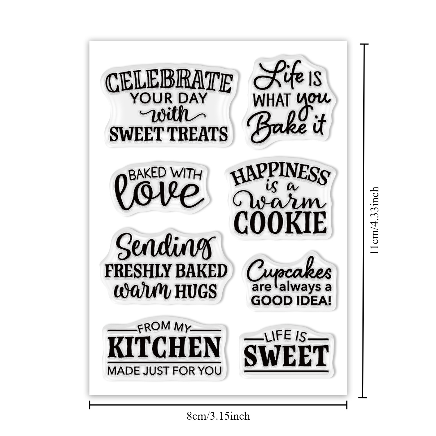 

1pc Sweet Treats Themed Clear Silicone Stamp Set, Love Baked & Made Phrases, Diy Birthday Cards, Recipe Books, And Holiday Crafts