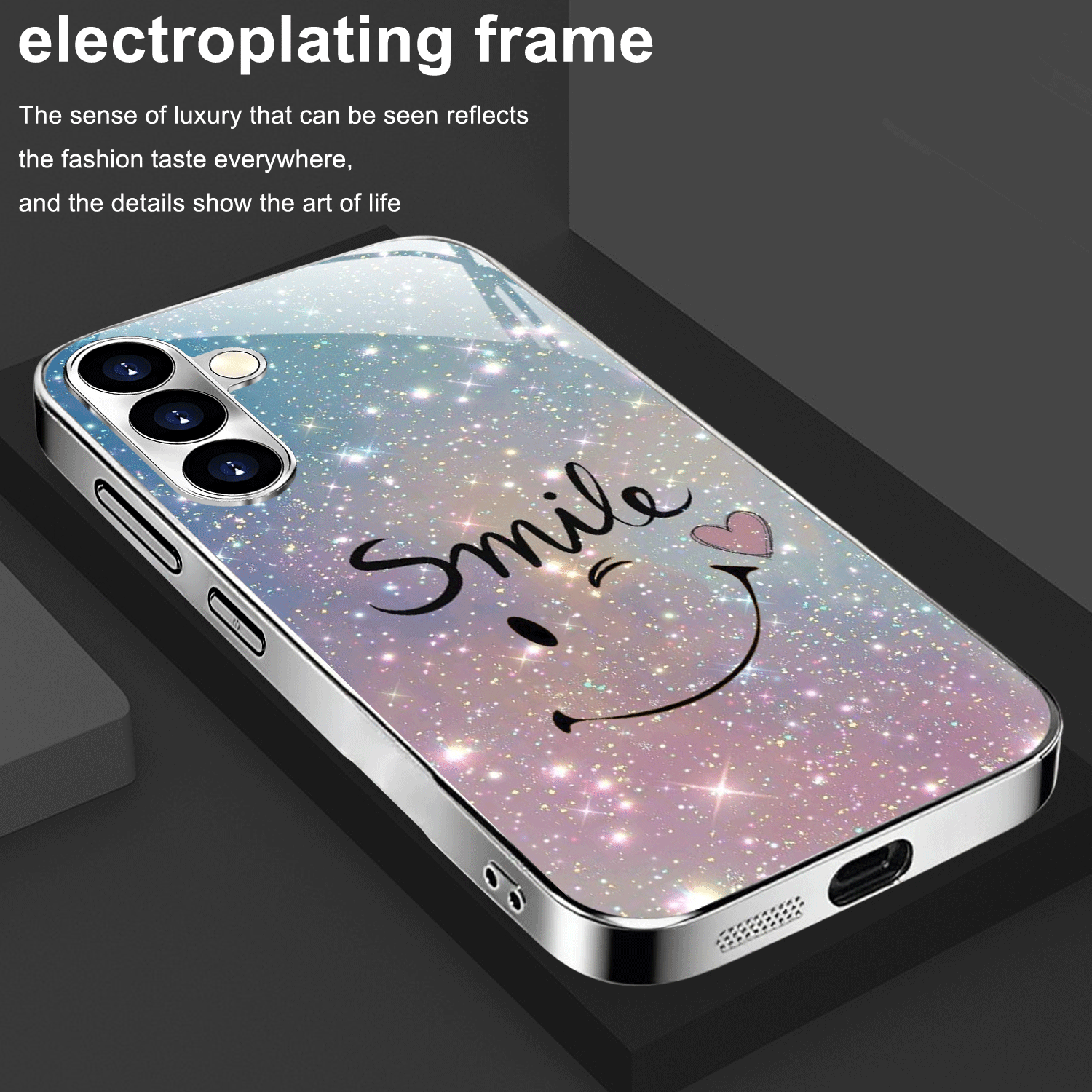Trda ovitek za telefon: NOVO IZDANJE Galvaniziran srebrn prozoren ovitek za telefon, primeren za for Galaxy S25/S24 Ultra/S23/S22/S21/S20. Srčno