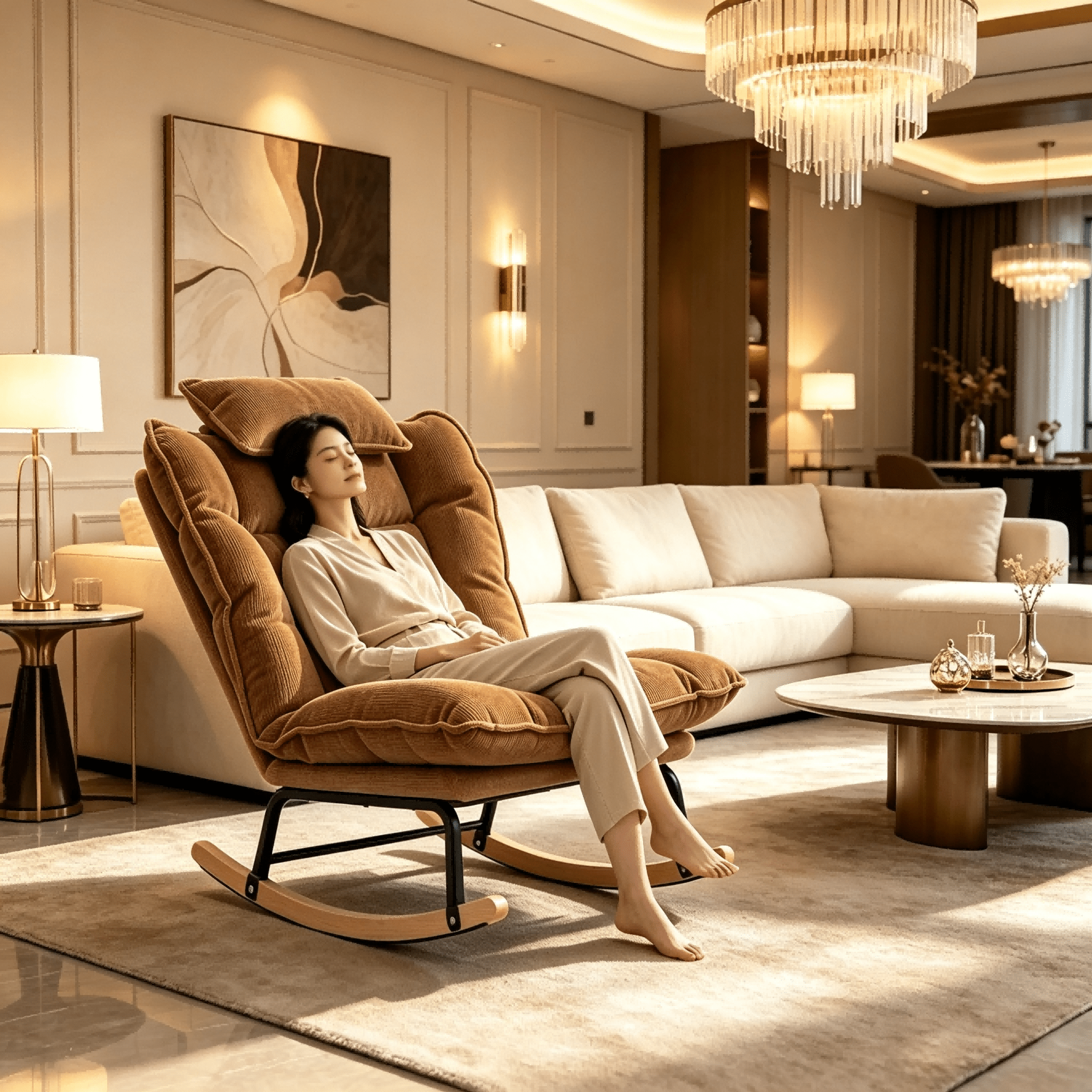 Home Rest Rocking Accent Chair with Ergonomic Design