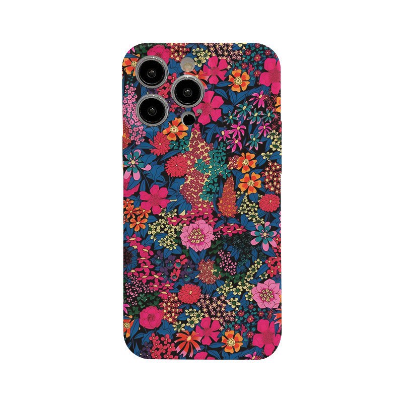 TEMU Phone Case: Colorful Flowers Chic Pattern, Slim Phone Case, All Inclusive Shockproof Hard, Phone Cover Suitable For Iphone 17, 16, 15, 14, 13,
