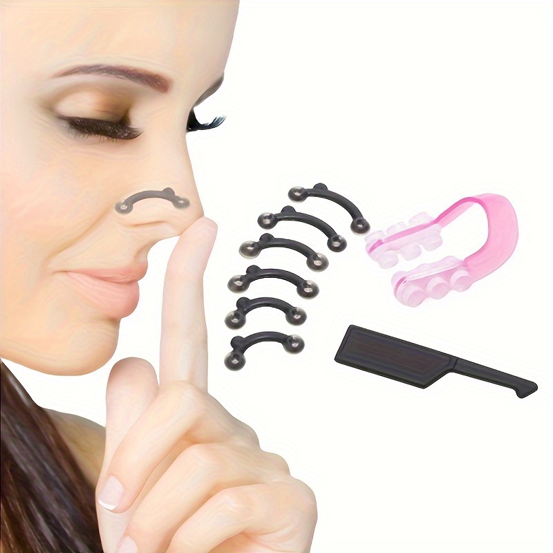 

3 Pairs Noseup Lifting Shaping Massage Tools Set - Invisible, , Non-electric Nose Straightening Clips And For Facial