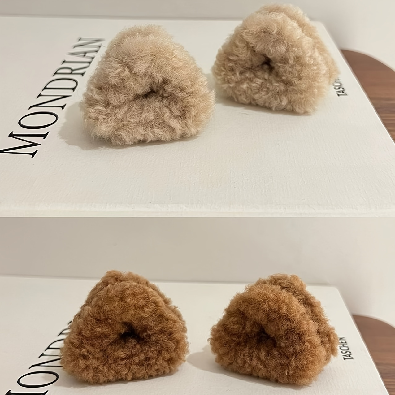 Image of Set Of 4 Adorable Plush Bear Ear Hairpins - Soft, , And Sweet Fluffy Mini Hair Additions, Perfect For Women And, Featuring An Easy-to-wear Design