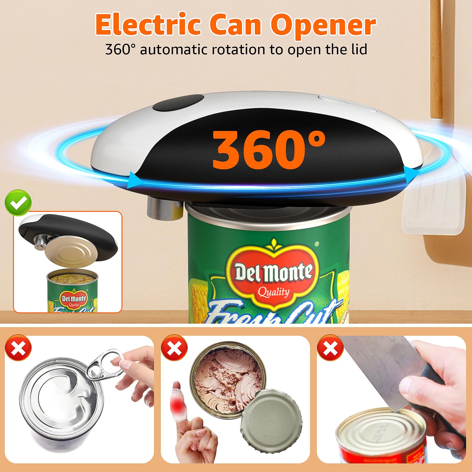 One-Touch Rechargeable Electric Can Opener