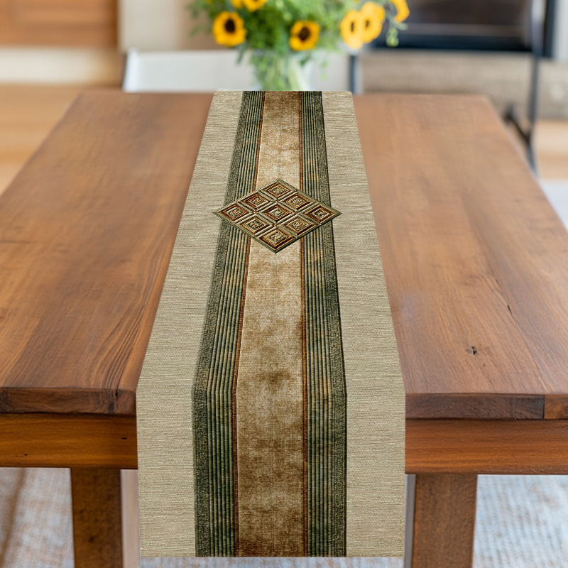 TEMU Runner da , Copritavolo, Design con motivo geometrico a , Tonalit� terroso, per , Estate, Compleanno, Matrimonio, Anniversario e , per Casa, ,