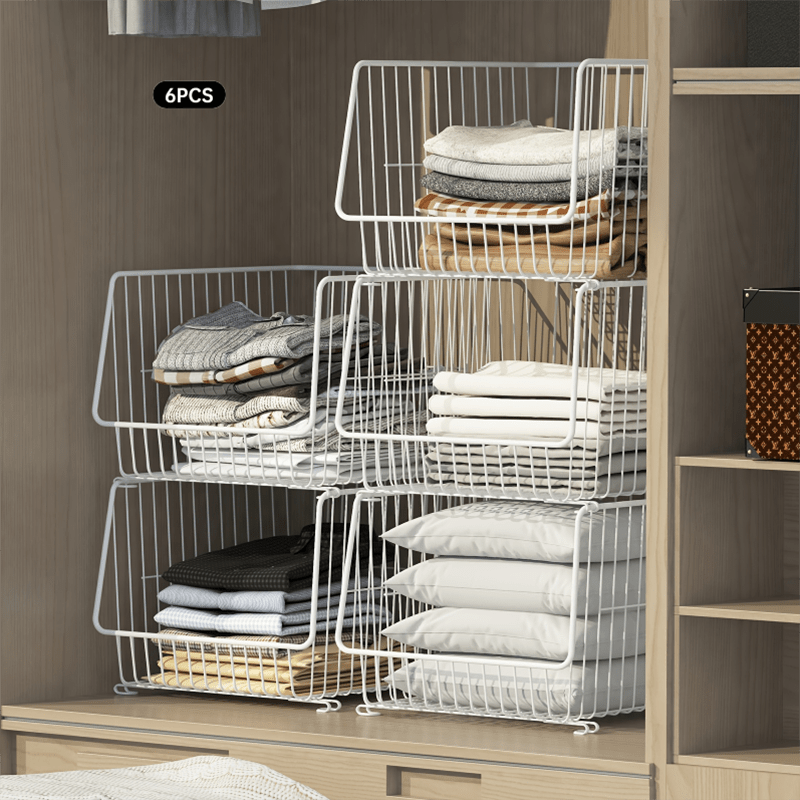 Space- Metal Rack Design, 6 Tiers With Drawers - Ready-to-use For Dorms And Bedroom Clothing Storage - No , Standing Shelf, Standing Shelf