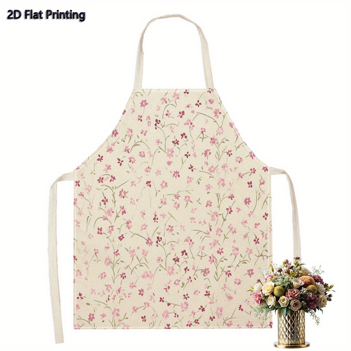 1 pièce tablier à floraux imprimés 2d - Temu France