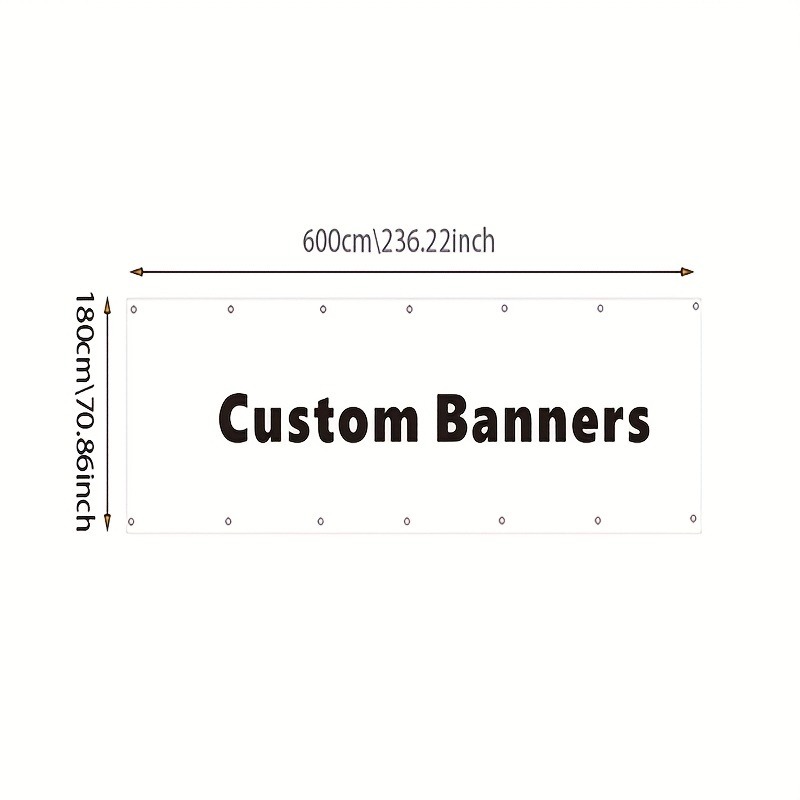 TEMU Custom Wide-width Party Banner Mesh Fabric, In Multiple Sizes, Durable And Wind-resistant, Digital Printed Flag, Suitable For Outdoor Events And