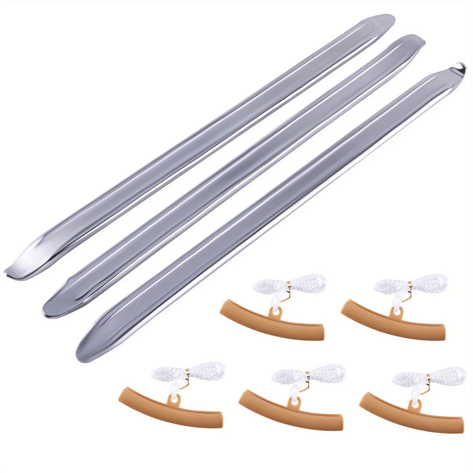 E-shop 3er-Pack 12-Zoll Stahl-Reifenhebel mit 5 Felgenschützern für Autoreifenreparatur & -demontage