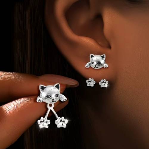 1 par de aretes colgantes de con diseño único y de de gato para mujeres, y dulces, ideales para regalos versátiles diarios, la mejor elección para , navidad, y , accesorio para mujer,estilo elegante,pendientes de moda,artesanía