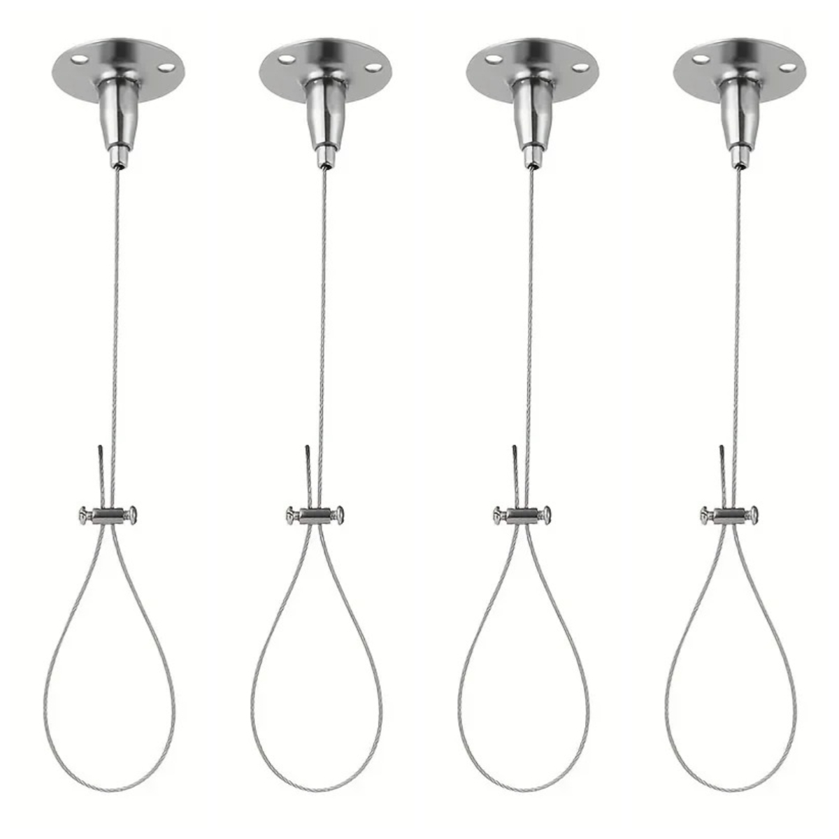 TEMU Lot de 4 supports de suspension créatifs, pratiques et réglables pour corde à linge, corde de suspension au plafond pour tringle à