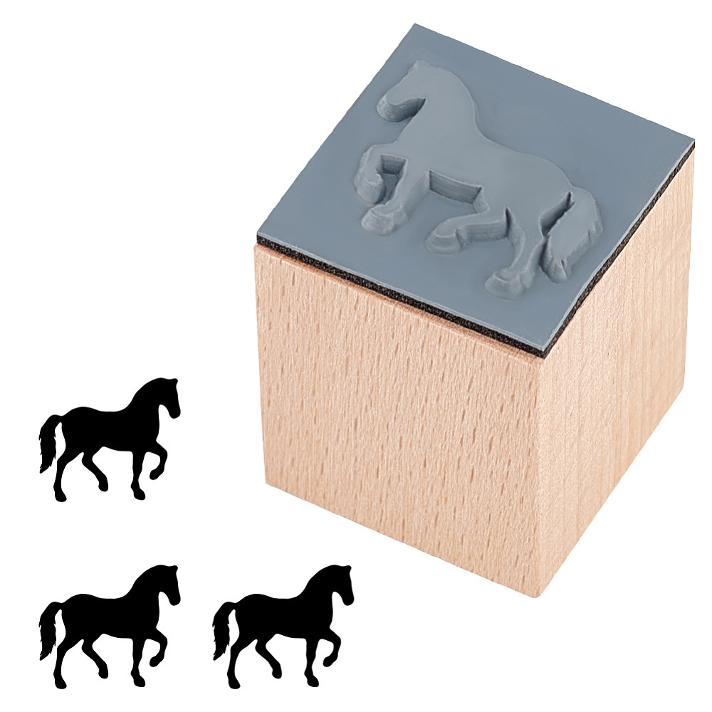 TEMU 1pc Wooden Stamps With Rubber For Craft Card Scrapbooking Supplies Horse 25~25.5x25~25.5x32mm Wooden Seal No No