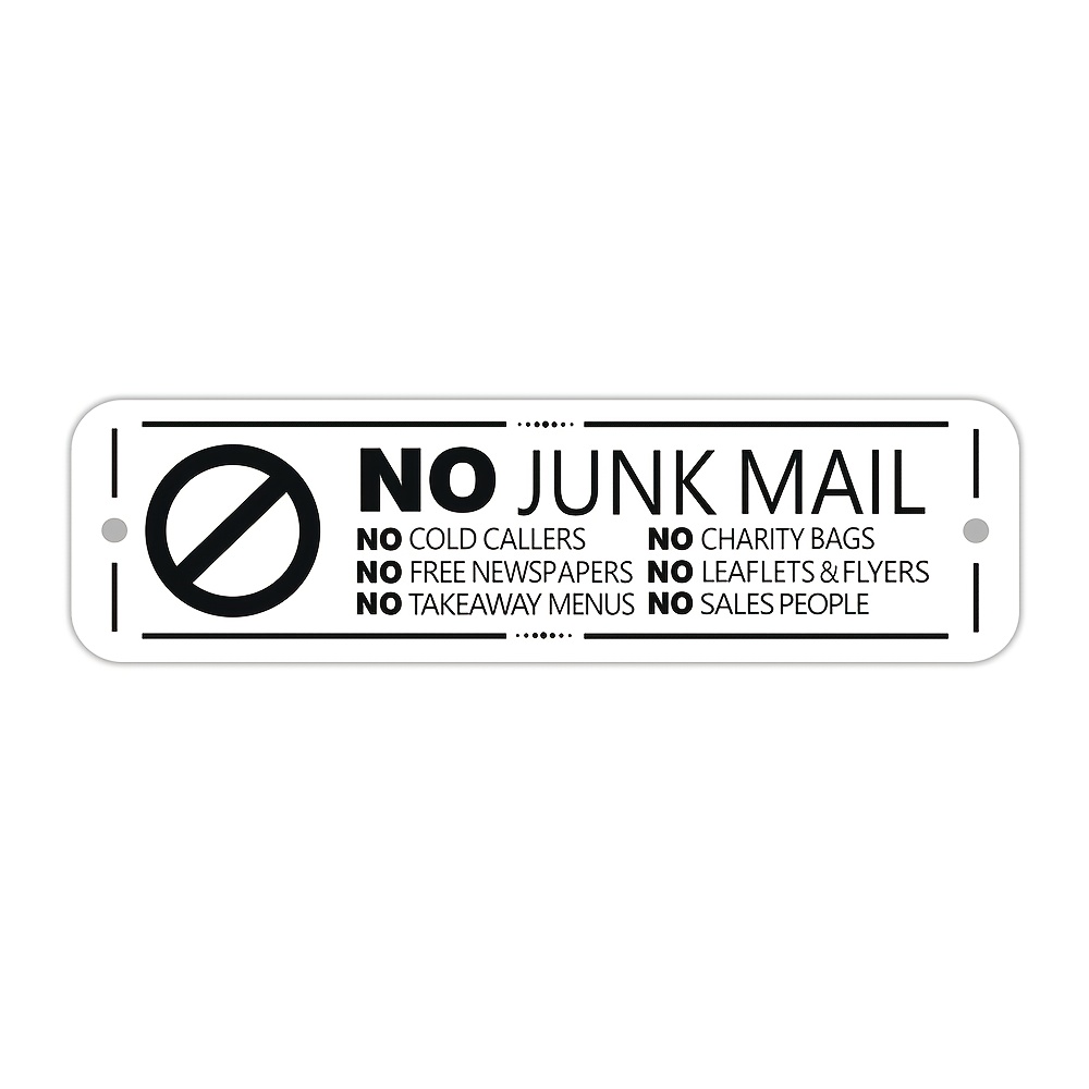 TEMU Mailbox No Spam Sign- Front Door Wall Sign Suitable For Mailbox Front Door Wall|, Fade-resistant, Sturdy And Durable