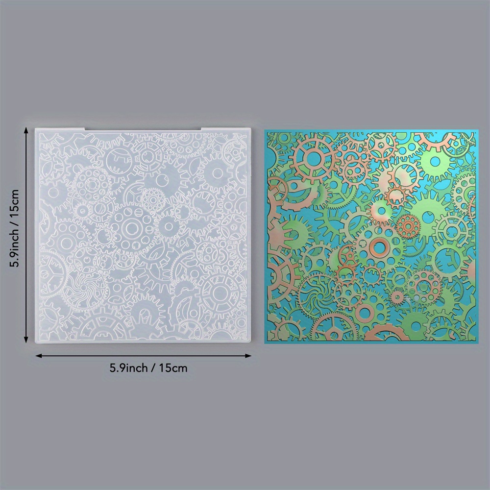 3d Embossing Folder Mechanical Parts Texture Pattern Background Diy Decorative Cardboard Crafts Project Making