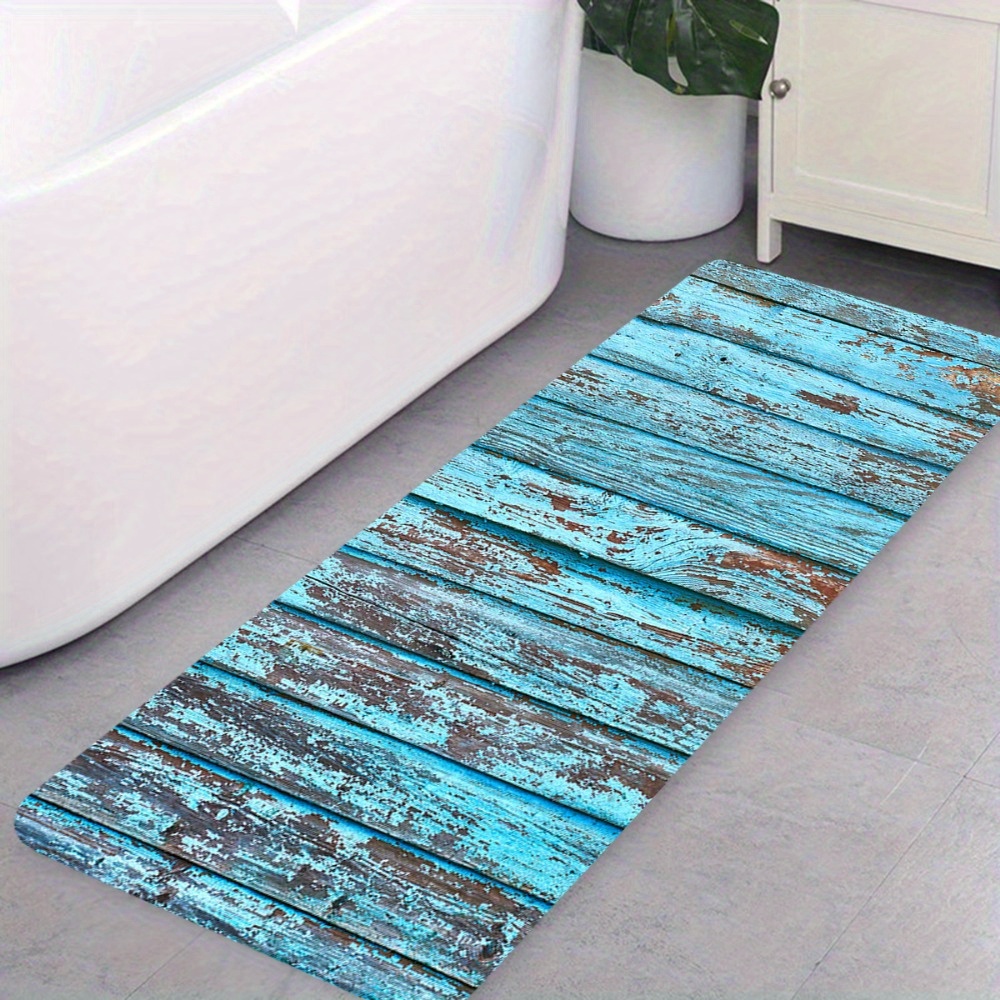 TEMU 1pc, Wooden Board Pattern Floor Mat, Suitable For Bathroom Areas, Bathroom Mats, Bathtub Mats, Bathroom Door Mats, Bathroom Carpets, Home Decor,