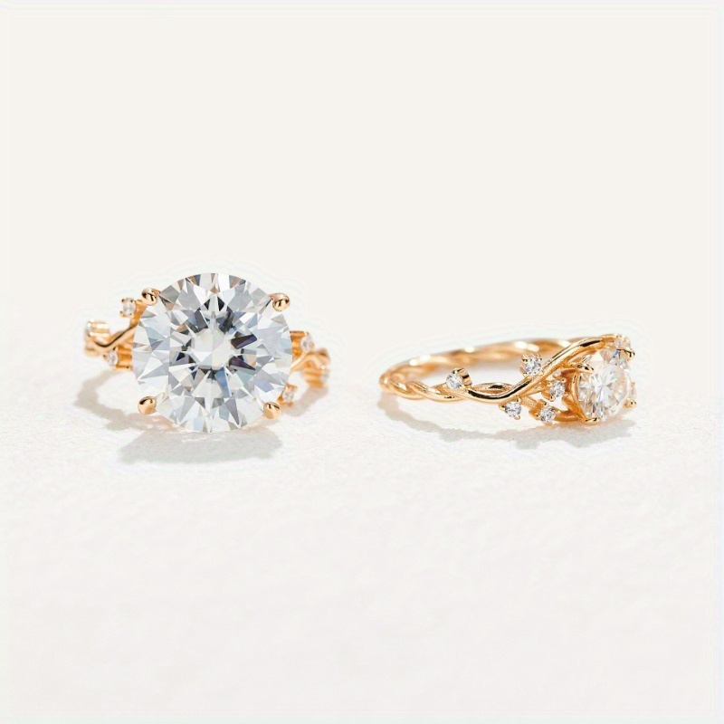 Eternals Earth Moissanite Engagement Ring 925 Silver Wedding Band
