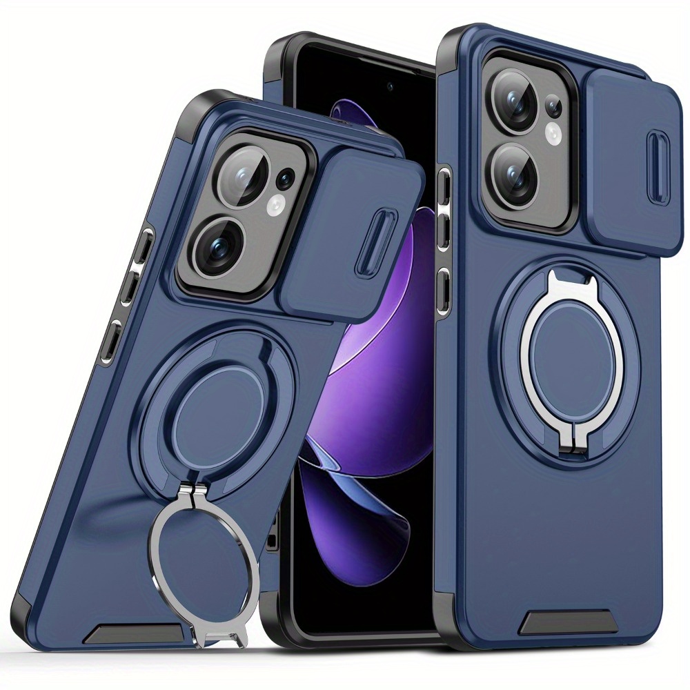 TEMU Phone Case - Suitable For Oppo Reno 13 Reno 13pro Reno 13f With Sliding Camera Cover And [ Camera Protection] 360 Degree Rotating Circular