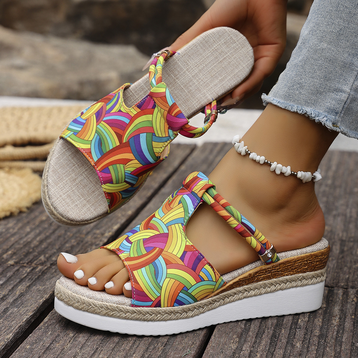 sandalias coloridas mujer sin cordones punta tacón Temu Mexico