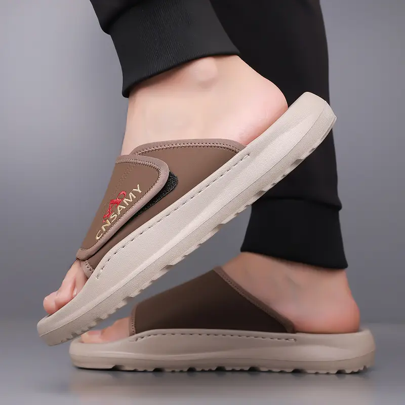 mens home bathroom slippers 2025 new lightweight quick dry mens sandals fashion open toe slides for indoor outdoor beach and casual wear sole non slip solid color round toe stylish anti skid flip flops comfortable thick soled summer durable eva material unisex design everyday use car friendly slip resistant house slippers 2pcs set 1pc shoe 1pc bag Product details 7