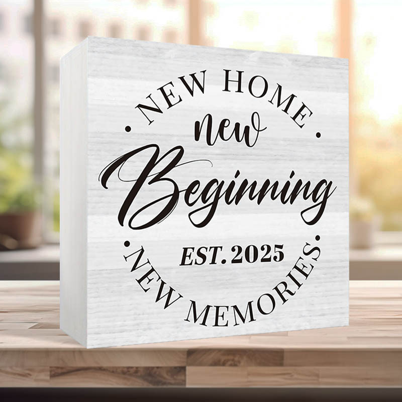 

Room Decor Rustic Farmhouse Pvc Housewarming Sign - New Beginning 2025 - Best Gift For - Decorative Arts And Crafts For Office, Bar, Garage, Bookshelf