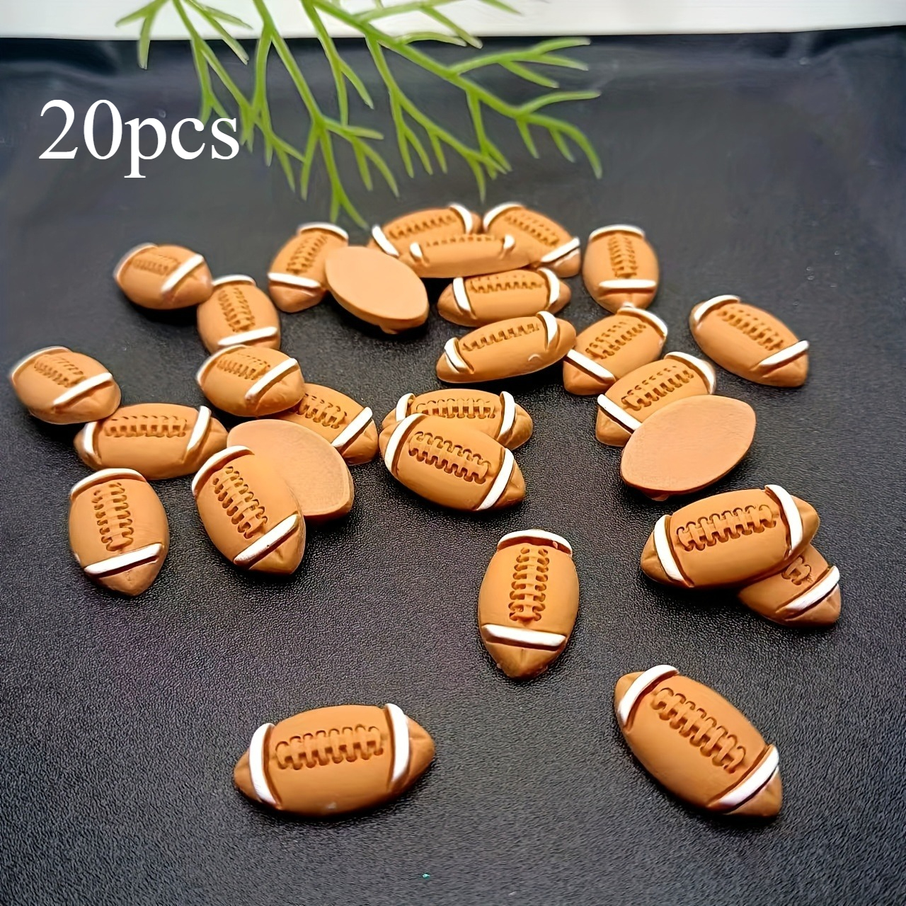 TEMU 20pcs Bohemian-style Resin Football Ornament Set, Perfect For Decorating Phone Cases, Car Cup Holders, And Storage Boxes- Ideal For Holiday