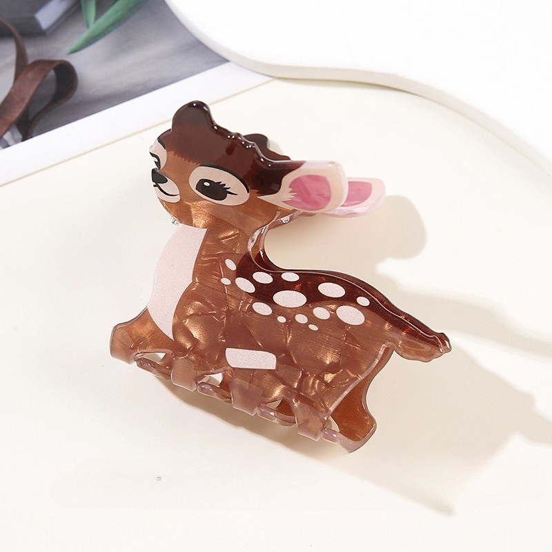 TEMU 1pc Forest Animal Hair Clip, Exquisite Peacock And Deer-shaped Shark Clip, Beautiful Large Size Hair Grab Hair Clip, Anti-slip Fixed Hair