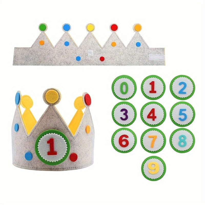 

Set, Birthday Party Decorations Felt Comfortable Birthday Hat Adjustable Celebration Lightweight Crown Photo Props