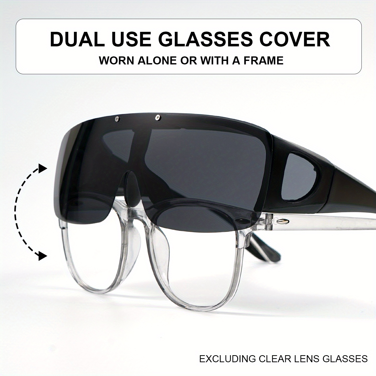   unisex fit over glasses with use frame lens cover   transparent fashion eyewear for women men valentines day gift daily accessories cute glasses versatile accessory sleek style lightweight design trendy accessory