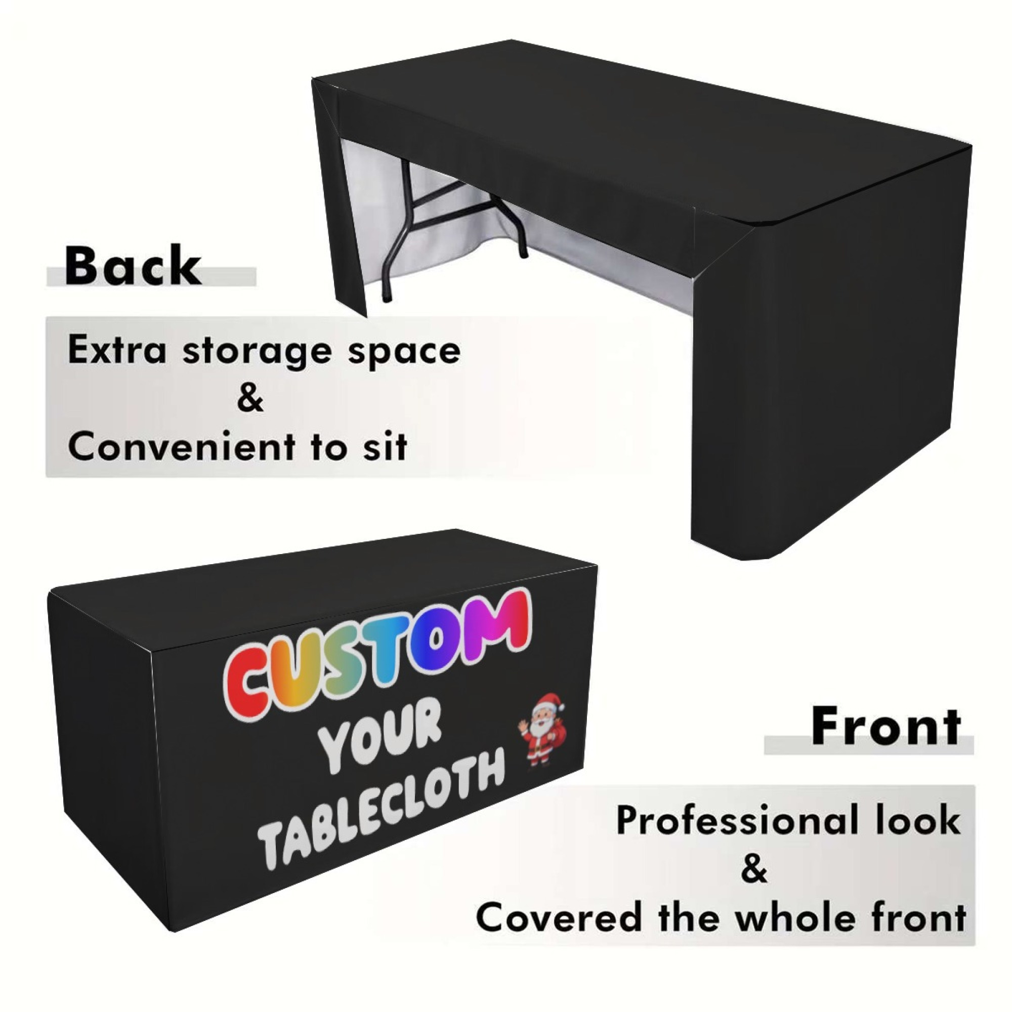 TEMU Personalized Tablecloths Customized With Your Designs, Logos, And Text. Suitable For Indoor And Outdoor Commercial Stalls, Exhibitions, Shops,