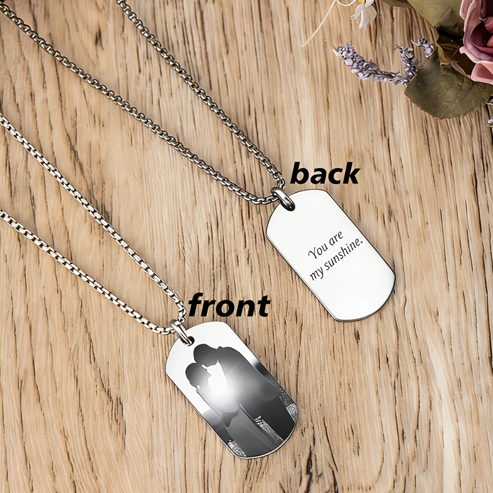 Personalized Custom Photo Men's Pendant — 18K Plated Unisex Necklace