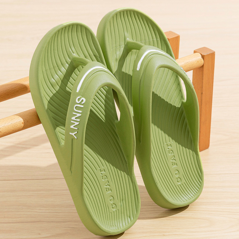 Image of Women's Letter Print Platform Flip Flops, Grooved Non Slip , Thick Cushioned Sole, Lightweight Footwear For Summer Beach Poolside Daily Casual Occasions, Women Shoes