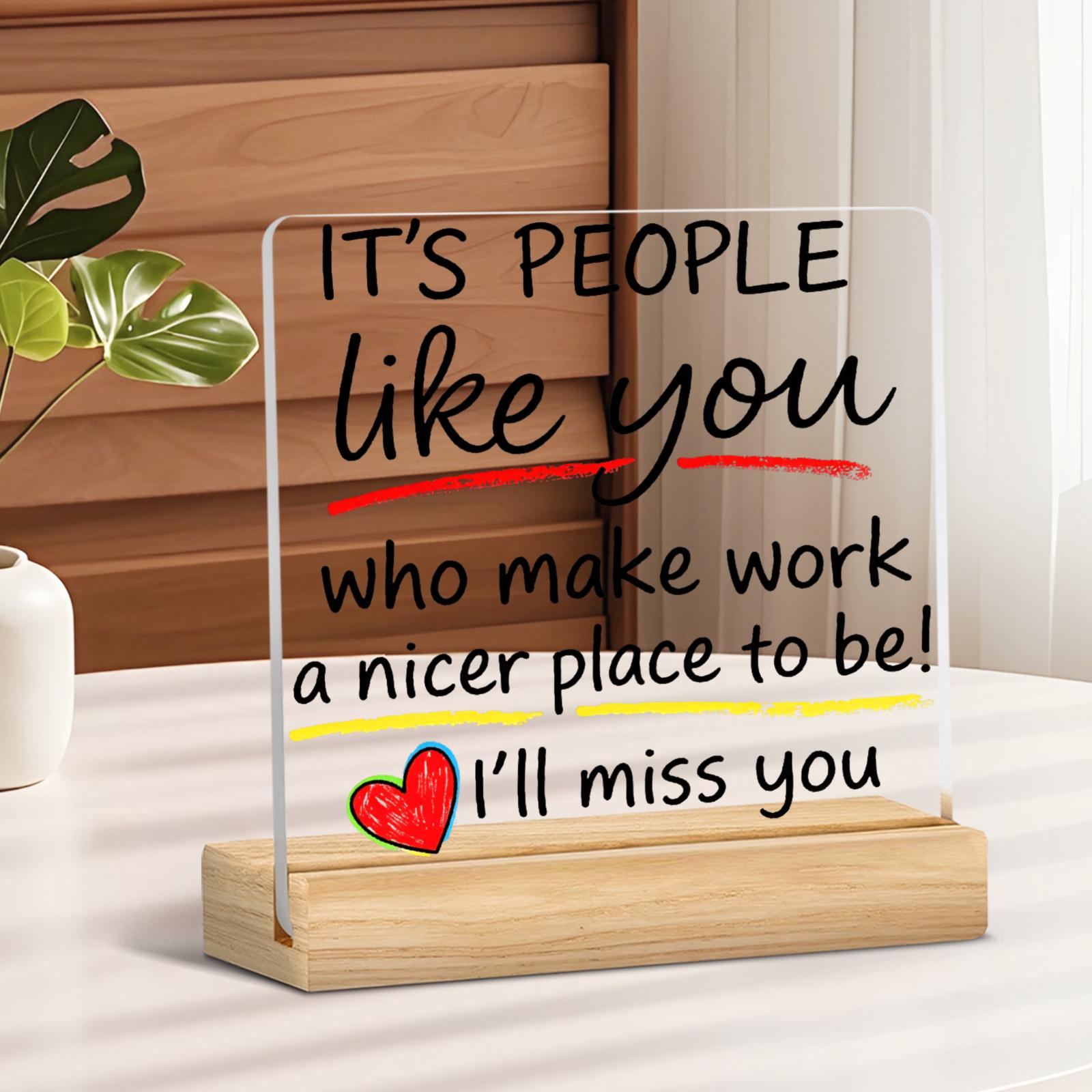 TEMU 2d Flat, 1pc 2d Flat Farewell Gift - Suitable For Colleagues Or - Acrylic Farewell Printed With " You" - Irregularly Shaped Desktop Ornament -