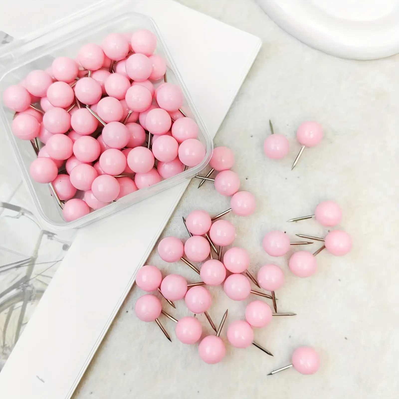 100pcs colorful push pins iron thumb tacks for bulletin board cork board wall hangings office desk decor and organization Product details 3