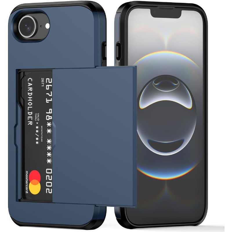 TEMU Phone Case - Case For Iphone 17e/16e, Featuring A Card Holder, Dual-layer Design, Protection, Concealed Card Slot, And A Slim Wallet Cover For