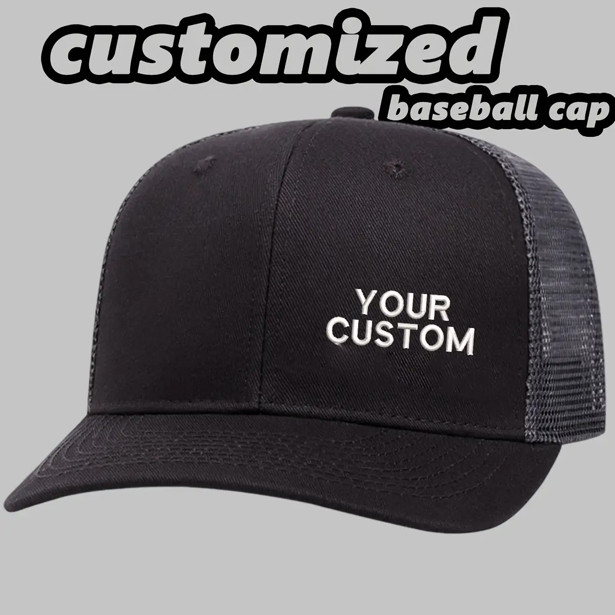 TEMU Casquette de baseball personnalisée avec texte, fabriquée avec soin et conçue avec un dos en , ressemblant à un chapeau de