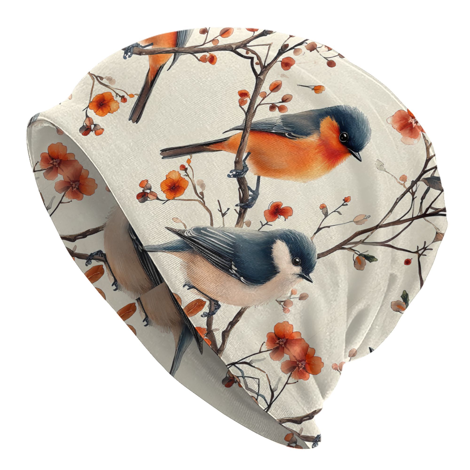 Cute Autumn Bird Beanies Caps Hat Fashion Bonnet Hats Men 2d Print Design