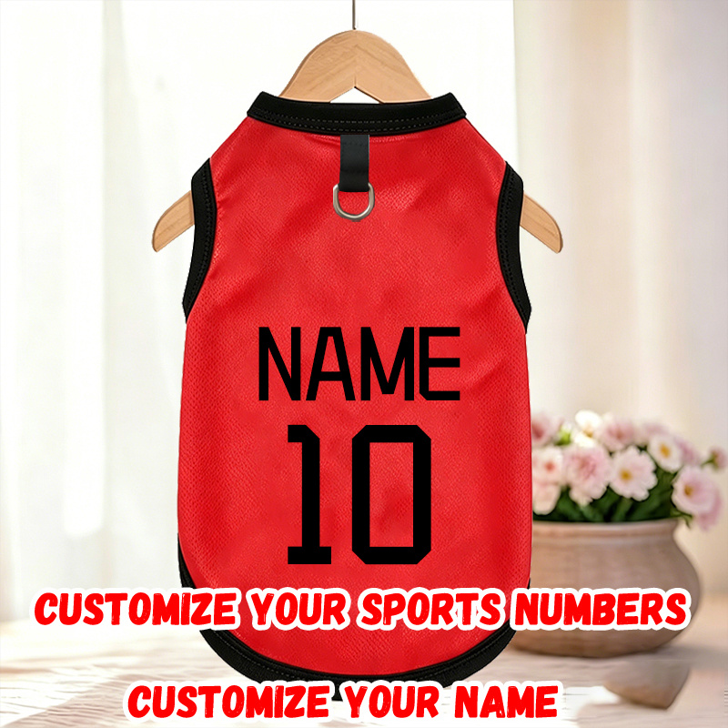 TEMU Breathable Mesh Customizable Name & Number Pet Tank Top, & S-xl Sizes, For Small & Medium Dogs Cats, Summer No-stuffiness Walking Essential