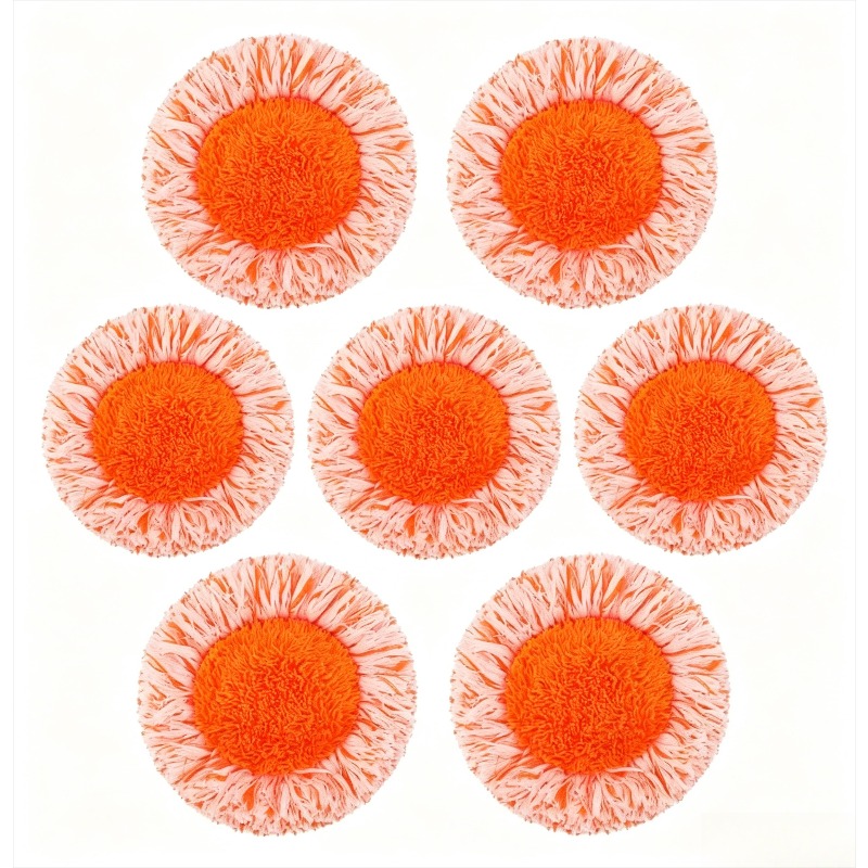 TEMU 7pcs Rotating Spin Mop Head Refill Microfiber Round Mopping Head Microfiber Rag Cloth Replacement For