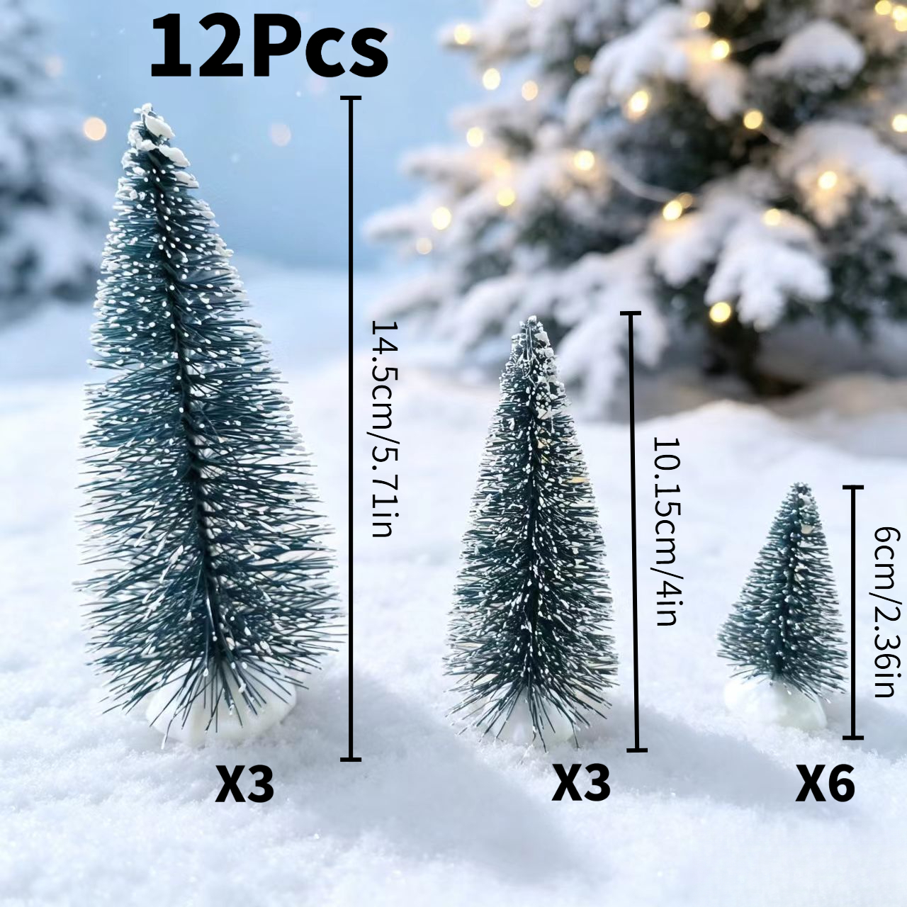 TEMU 12pcs Large Christmas Tree Decoration Set With 3-size Ornaments, Snowflake Centerpiece Suitable For Indoor/outdoor Decor, Tabletop Fireplace