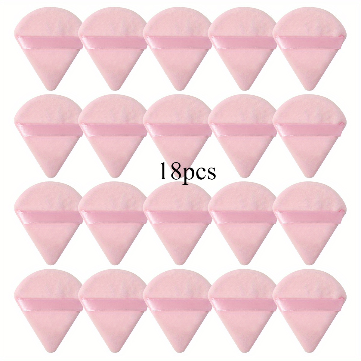 TEMU Lot de 18 éponges de maquillage triangulaires, surface en velours ultra-douce, lavables, adaptées à libre et aux cosmétiques pour , outils de