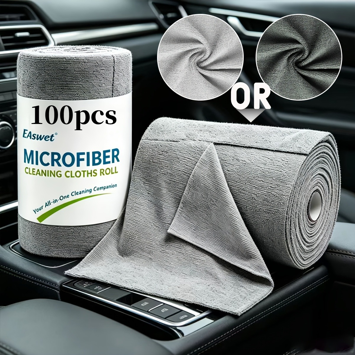 TEMU 1 Roll/100pcs Large Microfiber Cleaning Towels Suitable For Car, Kitchen & Household Use - Reusable Wet/dry Cloth Roll With High Absorbency,