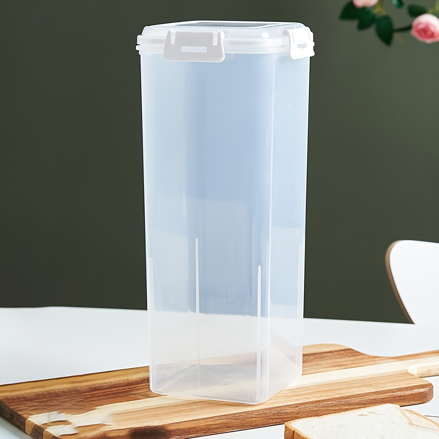 TEMU 1pc Plastic Bread Box With  Freezer Safe Rectangular Bread Storage Container Reliable Sealing Suitable For Kitchen Freshness  Upgraded