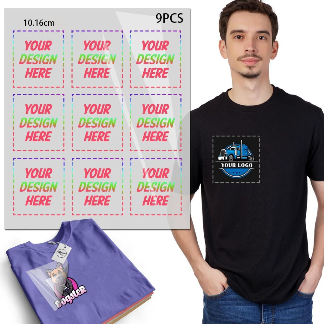 TEMU Custom 10.16cm X 10.16cm Personalized Customer T-shirt Chest Logo Heat Transfer Patches, Pu Iron-on Transfers, Dtf Hot Transfer Stickers
