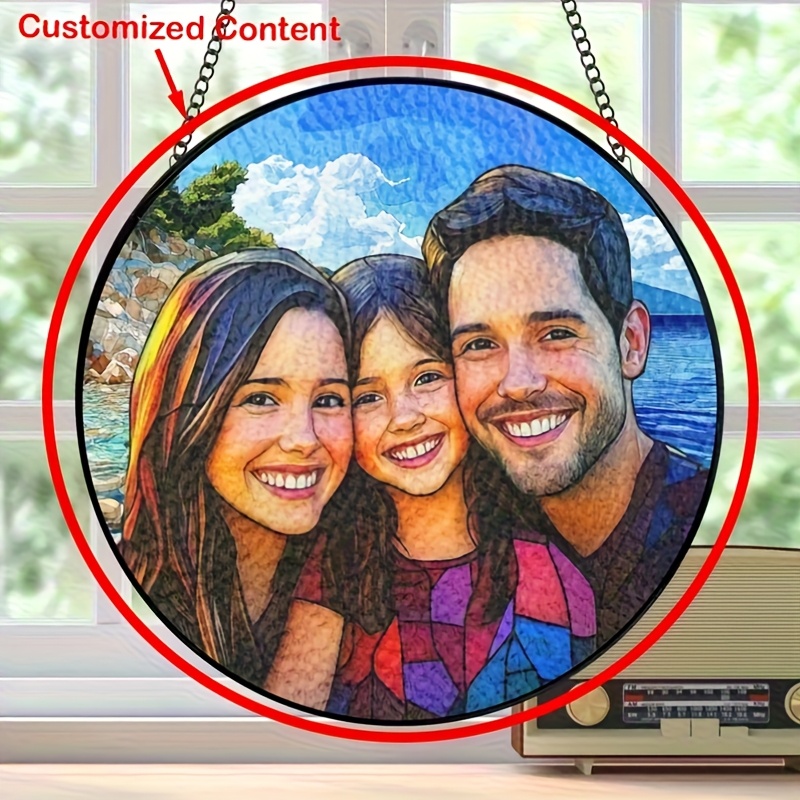 TEMU 2d Flat, Custom Photo Acrylic Sun Catcher Suitable For - Picture Panel With Your Own Photos, Bohemian -free Window Decoration, Lightweight,,