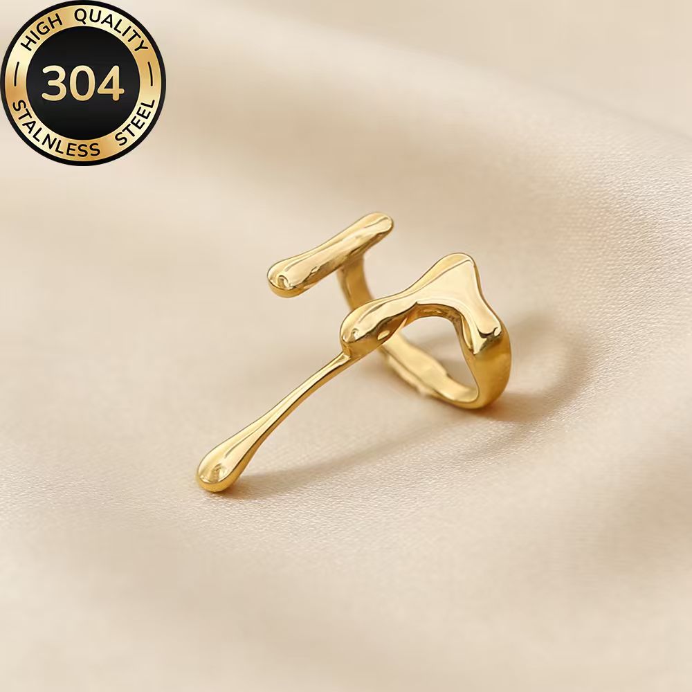 TEMU High-quality Hypoallergenic Stainless Steel Adjustable , Fade-resistant, Simple And Elegant, A Stylish Women's Ring Suitable For Daily Wear Or