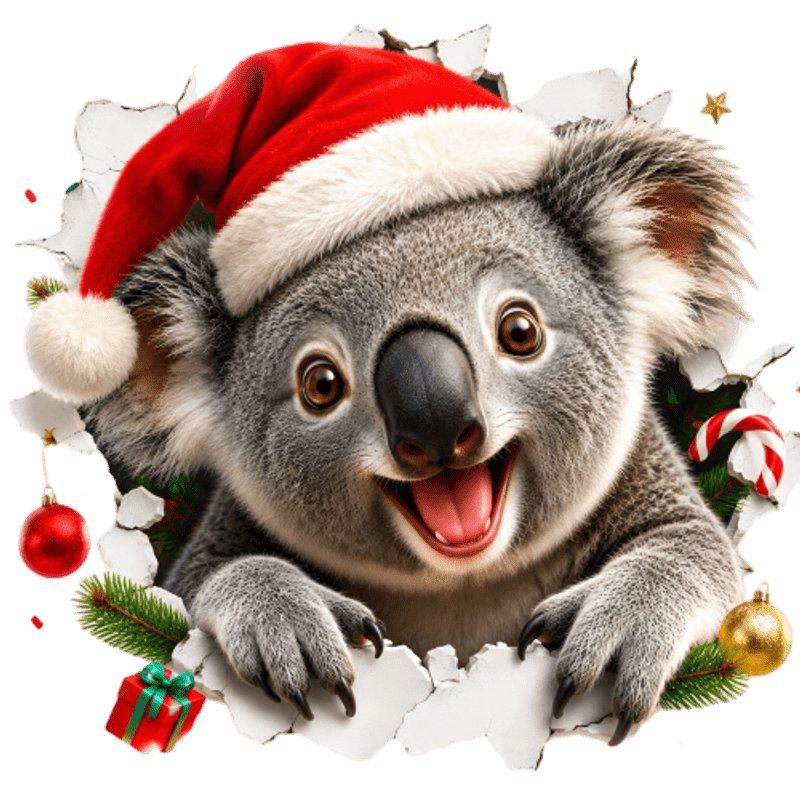 TEMU 2d Flat, 1pc 2d Flat Pattern Decal, Christmas Window Sticker, Window Flower, Glass Decal, Window And Door Decorative Sticker Featuring A Koala